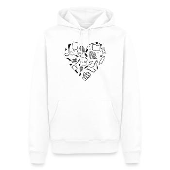 Chef Chef Heart - Men’s Premium Organic Hoodie - white - Front - Nico (187cm)