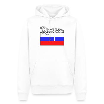 Russie Russie Drapeau - Sweat à capuche Premium bio Homme - blanc - Devant - Nico (187cm)