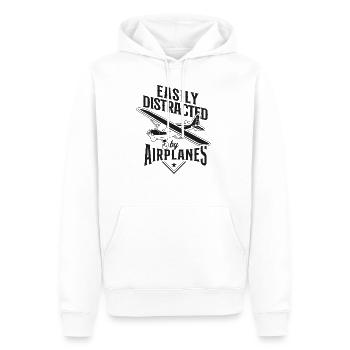Pilote d’avion Vintage facilement - Sweat à capuche Premium bio Homme - blanc - Devant - Nico (187cm)