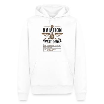 Airplane Pilot Vintage Aviation - Männer Premium Bio Hoodie - Weiß - Vorne - Nico (187cm)