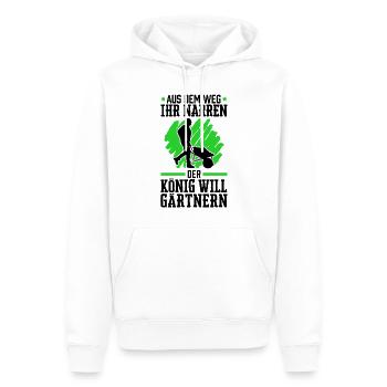 Galabauer aus dem Weg Landschaftsgärtner - Männer Premium Bio Hoodie - Weiß - Vorne - Nico (187cm)