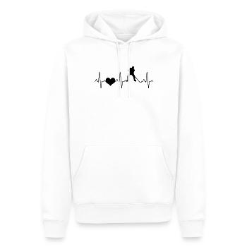 Hockey Eishockey Herzschlag - Männer Premium Bio Hoodie - Weiß - Vorne - Nico (187cm)