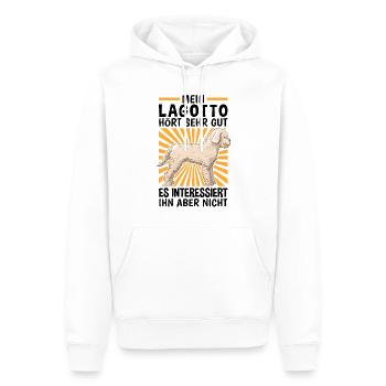 Lagotto hört gut Wasserhund Lagotto Romagnolo - Männer Premium Bio Hoodie - Weiß - Vorne - Nico (187cm)