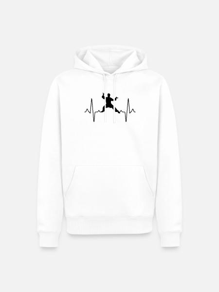 Kampfsport Karate Herzschlag - Männer Premium Bio Hoodie - Weiß