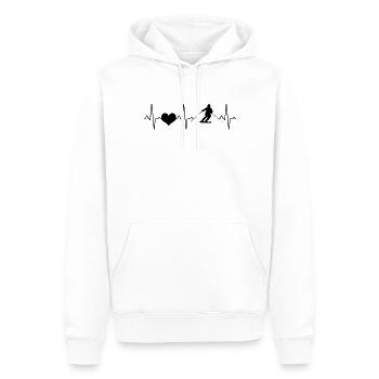 Battement de cœur de ski - Sweat à capuche Premium bio Homme - blanc - Devant - Nico (187cm)