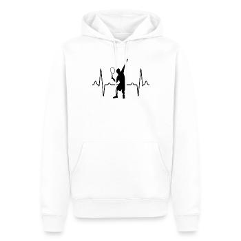 Tennis Heartbeat - Sweat à capuche Premium bio Homme - blanc - Devant - Nico (187cm)