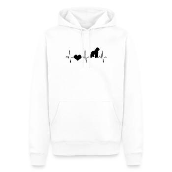 Pudel Herzschlag - Männer Premium Bio Hoodie - Weiß - Vorne - Nico (187cm)