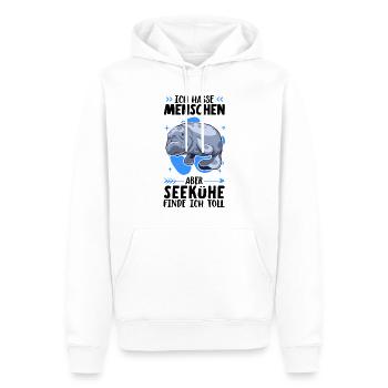 Seekühe finde ich toll Seekuh Meeressäuger - Männer Premium Bio Hoodie - Weiß - Vorne - Nico (187cm)