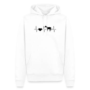 Pferd Herzschlag - Männer Premium Bio Hoodie - Weiß - Vorne - Nico (187cm)