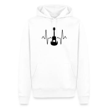 Gitarre Herzschlag - Männer Premium Bio Hoodie - Weiß - Vorne - Nico (187cm)