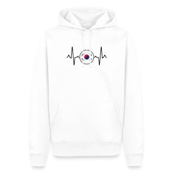 Südkorea Herzschlag - Männer Premium Bio Hoodie - Weiß - Vorne - Nico (187cm)