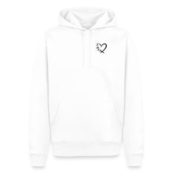 Bibliothécaire Amateur de livres Lecture de livres Cœur - Sweat à capuche Premium bio Homme - blanc - Devant - Nico (187cm)