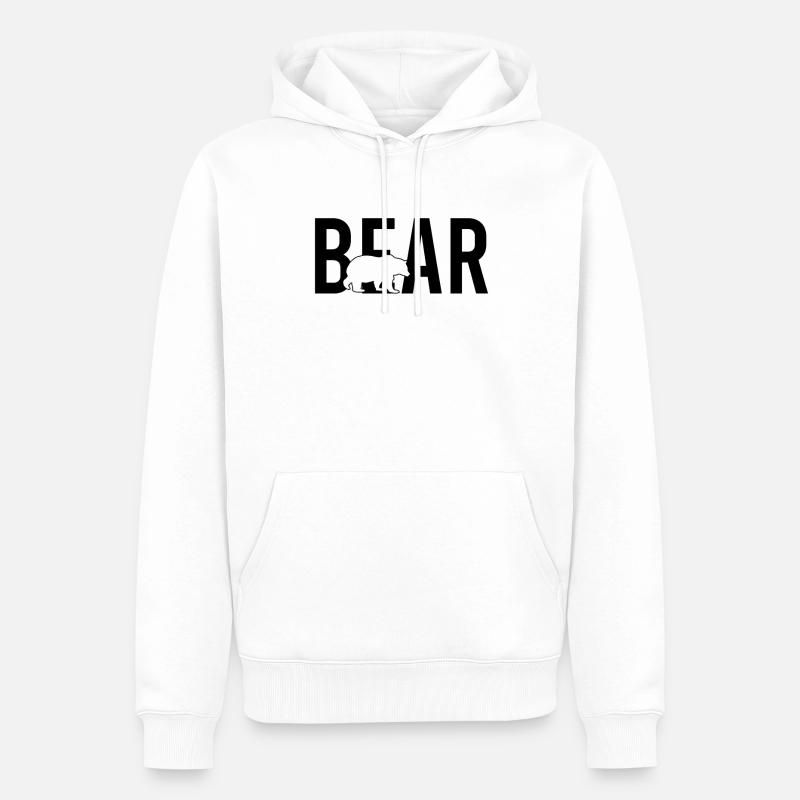 Ours ours - Sweat à capuche Premium bio Homme - blanc