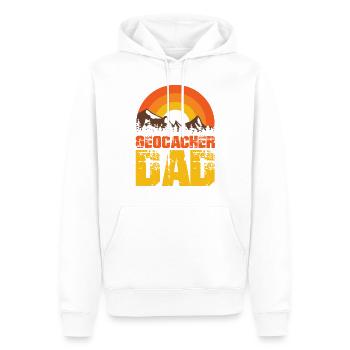Geocaching-cache-jagd, The Funny Geocacher - Men’s Premium Organic Hoodie - white - Front - Nico (187cm)
