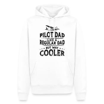 Pilote d’avion Papa Père Vintage - Sweat à capuche Premium bio Homme - blanc - Devant - Nico (187cm)