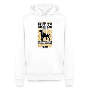 Mein Deutsch Drahthaar und Ich sind unschlagbar - Männer Premium Bio Hoodie - Weiß - Vorne - Nico (187cm)
