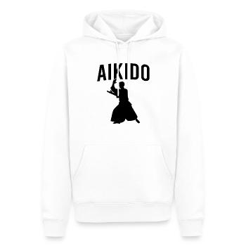 Aïkido - Sweat à capuche Premium bio Homme - blanc - Devant - Nico (187cm)