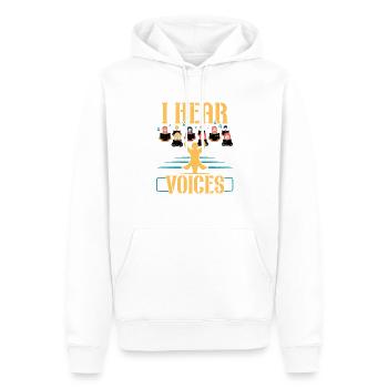 Ich Höre Stimme - Theatermusiker Chorleiter - Männer Premium Bio Hoodie - Weiß - Vorne - Nico (187cm)