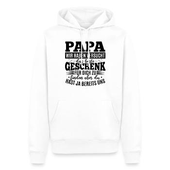 Vatertag Ideen Vatertag Papa - Männer Premium Bio Hoodie - Weiß - Vorne - Nico (187cm)