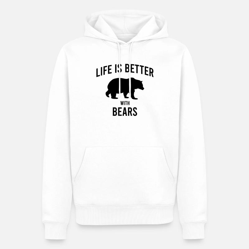 Bär Spruch - Männer Premium Bio Hoodie - Weiß