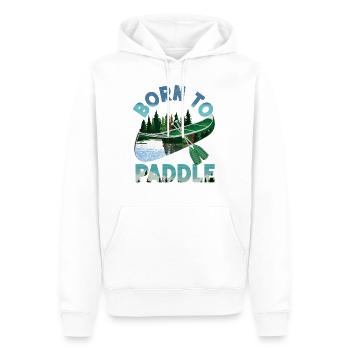 Canoë Canoë Né pour pagayer - Sweat à capuche Premium bio Homme - blanc - Devant - Nico (187cm)