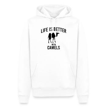 Camel Camel Saying - Men’s Premium Organic Hoodie - white - Front - Nico (187cm)