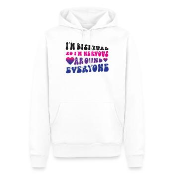 Bisexual Bi Pride Flag I'M - Männer Premium Bio Hoodie - Weiß - Vorne - Nico (187cm)