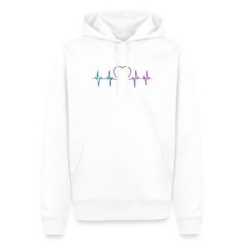 Bisexuel Bi Pride Flag Heartbeat - Sweat à capuche Premium bio Homme - blanc - Devant - Nico (187cm)