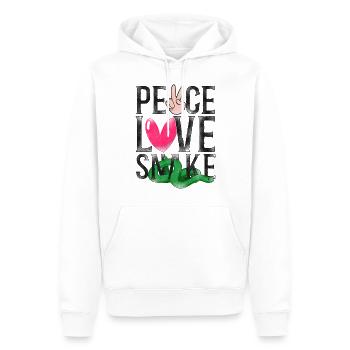 Serpent Serpent Fille Vintage Paix - Sweat à capuche Premium bio Homme - blanc - Devant - Nico (187cm)