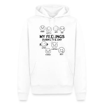 Meine Gefühle während des Tages Wütend Aufgeregt - Männer Premium Bio Hoodie - Weiß - Vorne - Nico (187cm)
