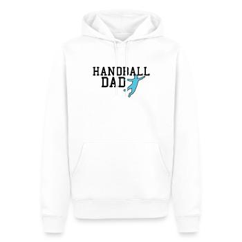 papa handball - Sweat à capuche Premium bio Homme - blanc - Devant - Nico (187cm)