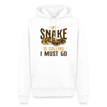 Serpent serpent que mon serpent appelle - Sweat à capuche Premium bio Homme - blanc - Devant - Nico (187cm)