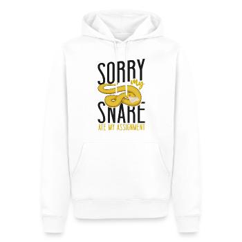 Serpent Serpent Désolé Mon Serpent a mangé - Sweat à capuche Premium bio Homme - blanc - Devant - Nico (187cm)