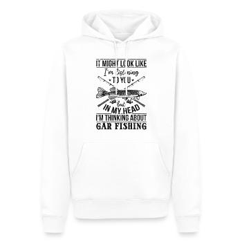 Il pourrait sembler que j'essaie de - Sweat à capuche Premium bio Homme - blanc - Devant - Nico (187cm)