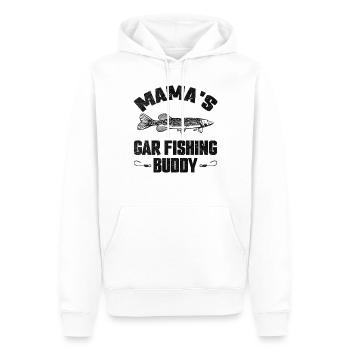 Mama's Gar Fishing Buddy Pêche à l'orphie Poisson lépisosté - Sweat à capuche Premium bio Homme - blanc - Devant - Nico (187cm)