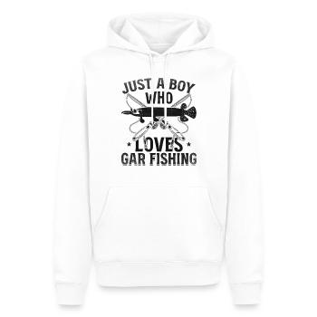 Nur ein Junge, der Gar Fishing Garfish Fishing - Männer Premium Bio Hoodie - Weiß - Vorne - Nico (187cm)