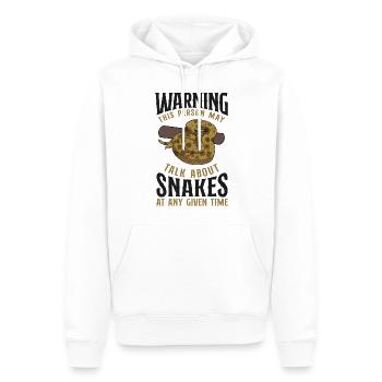 Snake Serpent Warning This Person - Männer Premium Bio Hoodie - Weiß - Vorne - Nico (187cm)