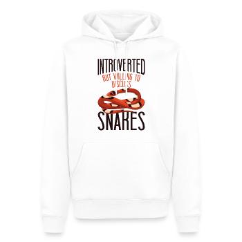 Snake Serpent Introverted But - Männer Premium Bio Hoodie - Weiß - Vorne - Nico (187cm)