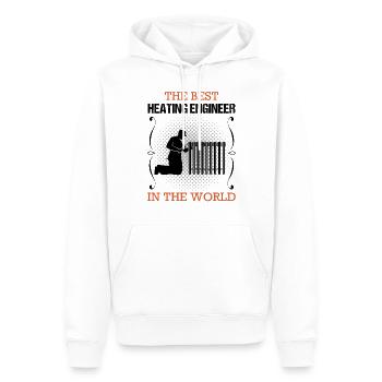 Ingénieur chauffagiste Profession Artisan sanitaire Cadeau - Sweat à capuche Premium bio Homme - blanc - Devant - Nico (187cm)