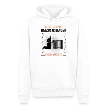 Heizungsbauer Beruf Sanitär Handwerker Geschenk - Männer Premium Bio Hoodie - Weiß - Vorne - Nico (187cm)