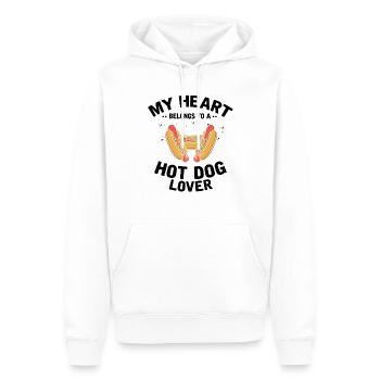 Mon cœur appartient au cadeau hot-dog lover - Sweat à capuche Premium bio Homme - blanc - Devant - Nico (187cm)