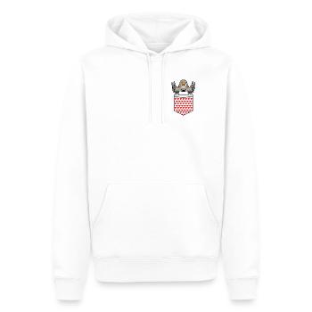 Oiseau pinson zèbre en poche - Sweat à capuche Premium bio Homme - blanc - Devant - Nico (187cm)