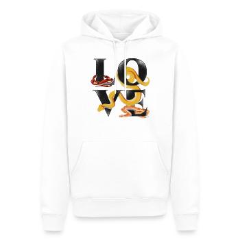 Serpent Serpent Vintage Amour - Sweat à capuche Premium bio Homme - blanc - Devant - Nico (187cm)