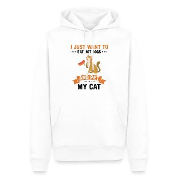Hot Dog et chats Love Cat Lovers Cadeau - Sweat à capuche Premium bio Homme - blanc - Devant - Nico (187cm)