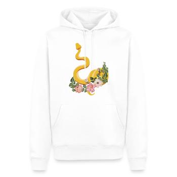 Snake Serpent Flower Floral - Männer Premium Bio Hoodie - Weiß - Vorne - Nico (187cm)