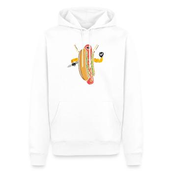 Ninja Fighter Hot Dog Elsker Hot Dog - Herre Premium økologisk hoodie - hvid - Foran - Nico (187cm)