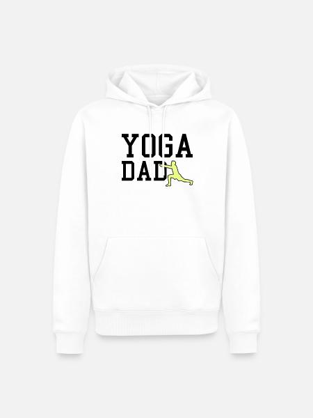 yoga dad - Männer Premium Bio Hoodie - Weiß