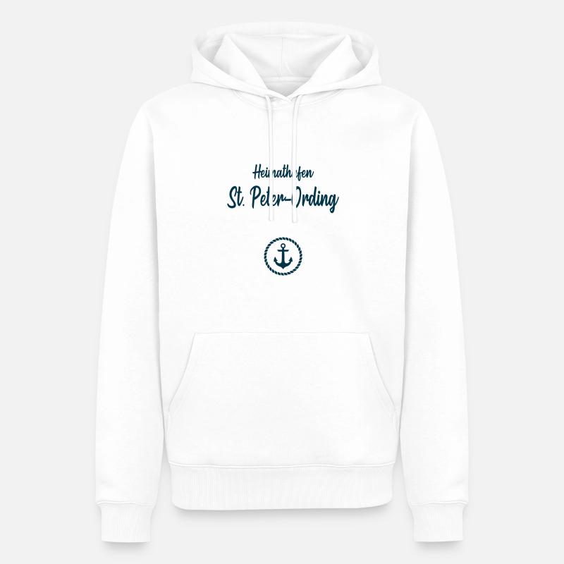 Heimathafen St. Peter Ording - Männer Premium Bio Hoodie - Weiß