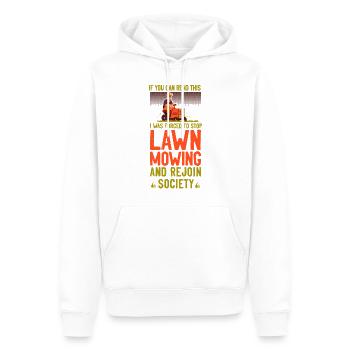 Lawn Mower Mowing Dad Father - Männer Premium Bio Hoodie - Weiß - Vorne - Nico (187cm)