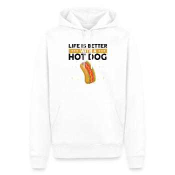 Hot dog adore la saucisse de pomme de terre hot-dog - Sweat à capuche Premium bio Homme - blanc - Devant - Nico (187cm)